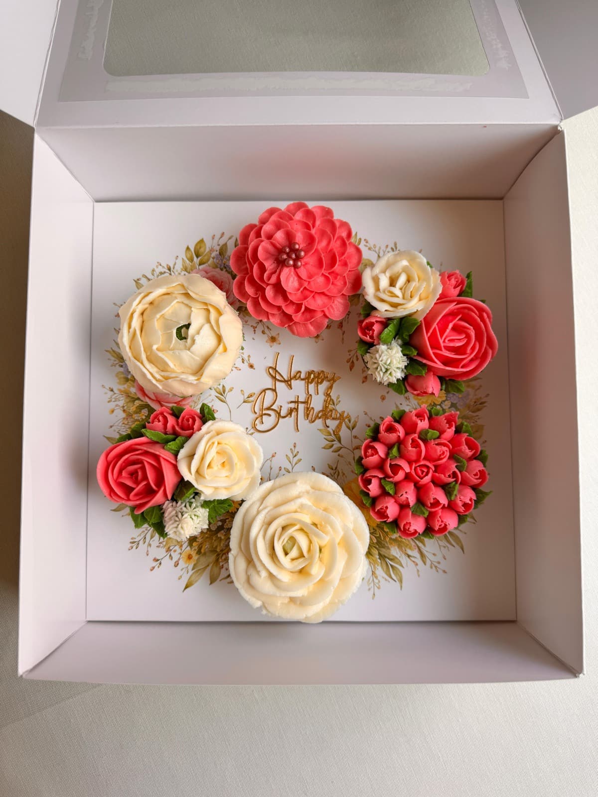 6'lı Çelenk Model Cupcake Kutusu